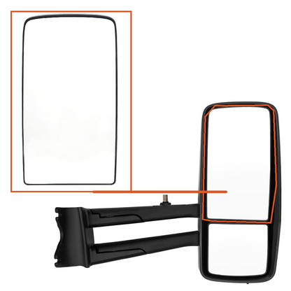 Upper Mirror Glass Compatible with KENWORTH T880 T680 2013-2021, Main Replacement Mirror Big Glass with Defrost Heated