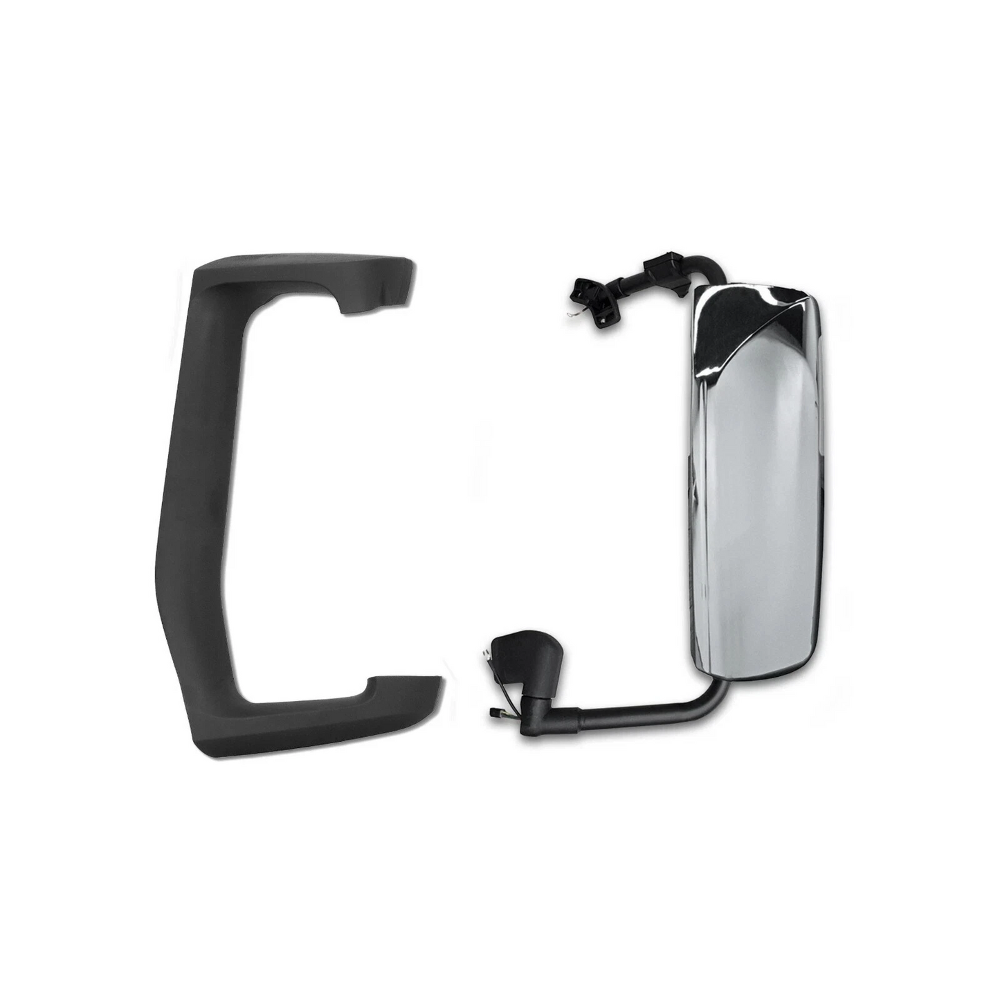 Side View Door Mirror – Power Heated Chrome (Left Driver Side) Compatible with Volvo VNL 2004–2024