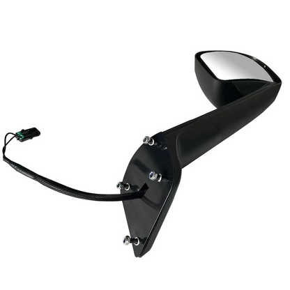 Freightliner Cascadia 2018+ Hood Mirror with Heated Glass, Black Cover | Right Passenger Side