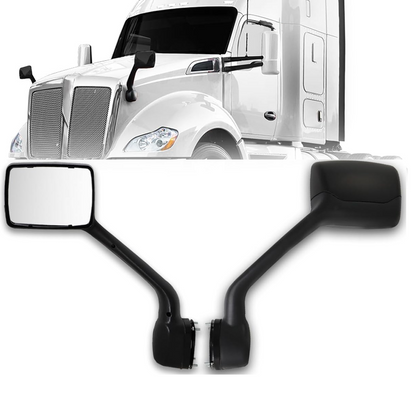Kenworth T680 2013-2020 Peterbilt 579 2010-2017 Peterbilt 587 2010-2017 Hood Mirror Black Left Driver Side