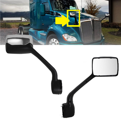 Kenworth T680 2013-2020  Peterbilt 579  2010-2017  Peterbilt 587  2010-2017  Hood Mirror Chrome Right Passenger Side