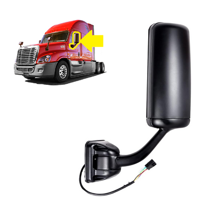 Freightliner Cascadia 2008-2015 Side Door Mirror, Black Door Mirror Assembly