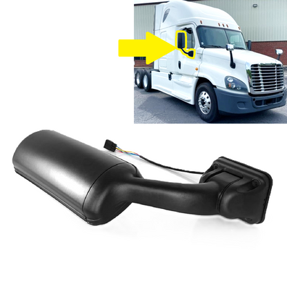 Freightliner Cascadia 2008-2015 Side Door Mirror, Black Door Mirror Assembly