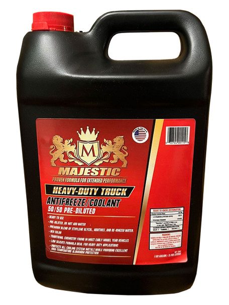 Majestic 50/50 Prediluted Red Antifreeze - 1 Gallon Jug