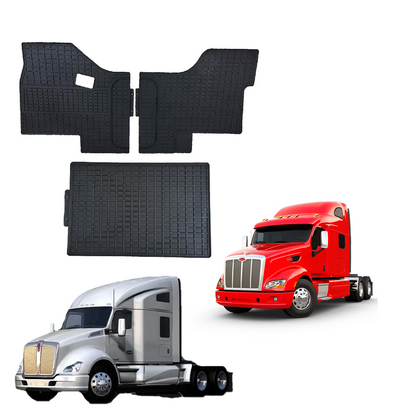 Kenworth T680/T880/W990`S&Peterbilt579/567 Truck Floor Mats 3PCS Latex/Black