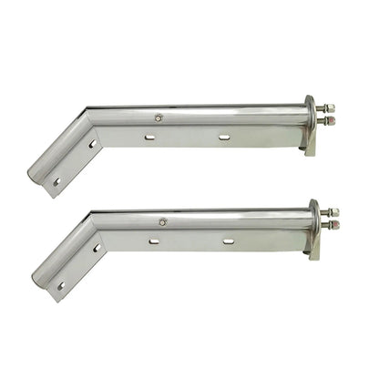 Chrome Angled Spring Loaded Mud Flap Hanger Bracket Set 1-1/8" Bolt Spacing 27.5" Length fit for Semi Trucks