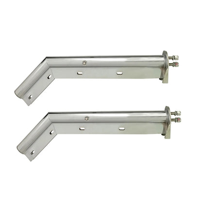 Chrome Angled Spring Loaded Mud Flap Hanger Bracket Set 1-1/8" Bolt Spacing 27.5" Length fit for Semi Trucks