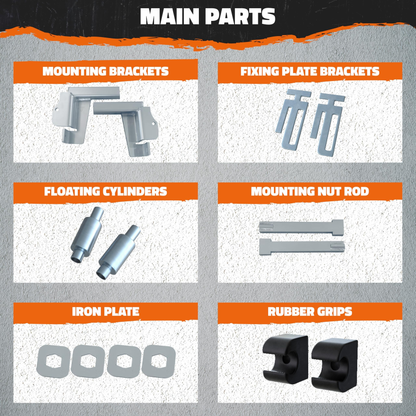 International Prostar 2008-Current Bumper Guard Mounting Bracket Set | Heavy-Duty All-Weather Front Bumper Bracket w/ Hardware Included to Attach Deer Guard for International Prostar 2008-2016
