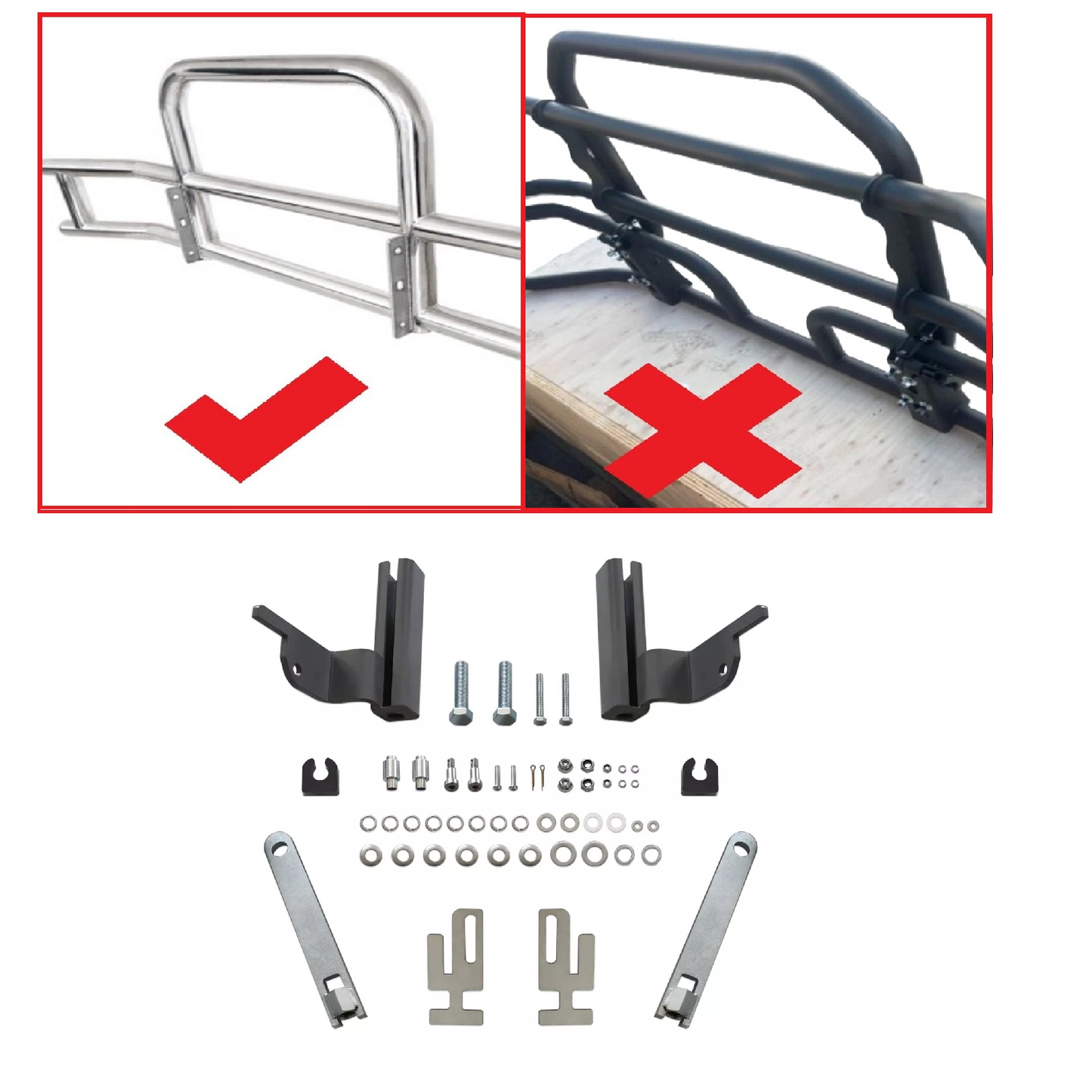 Deer Guard Brackets For Volvo VNL 2018-2024 Semi Truck Bumper Mount Hardware Set