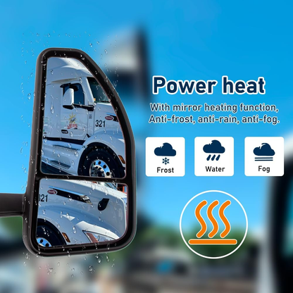 Peterbilt 579 2023+ Door Mirror with Motor & Heat | Chrome Cover