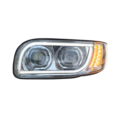 Peterbilt 388 389 2008-2018 Full LED Headlights Sequential Turn Signals Chrome 12V