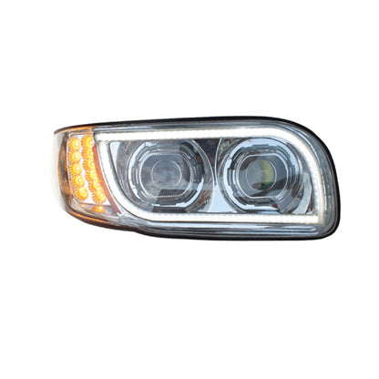Peterbilt 388 389 2008-2018 Full LED Headlights Sequential Turn Signals Chrome 12V