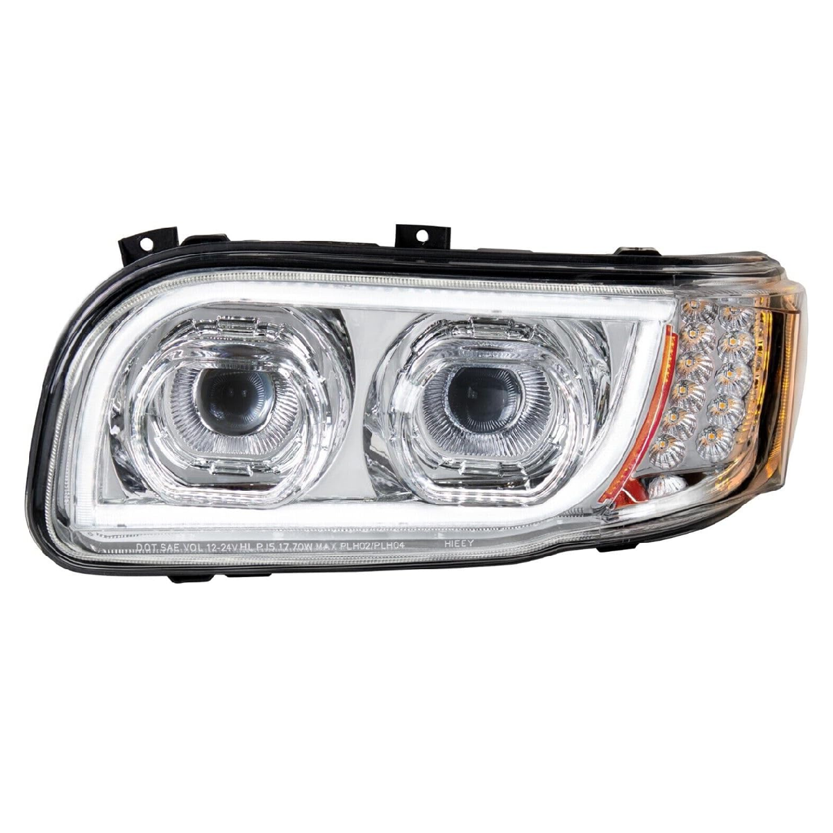 Peterbilt 388 389 2008-2018 Full LED Headlights Sequential Turn Signals Chrome 12V