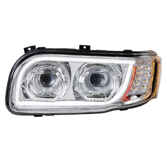Peterbilt 388 389 2008-2018 Full LED Headlights Sequential Turn Signals Chrome 12V