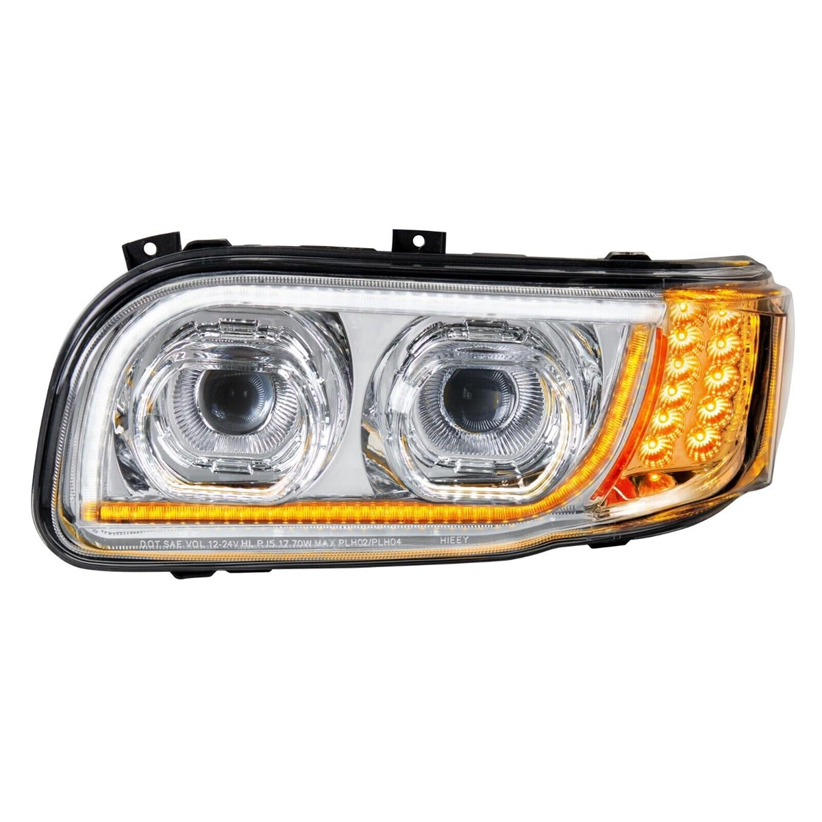 Peterbilt 388 389 2008-2018 Full LED Headlights Sequential Turn Signals Chrome 12V