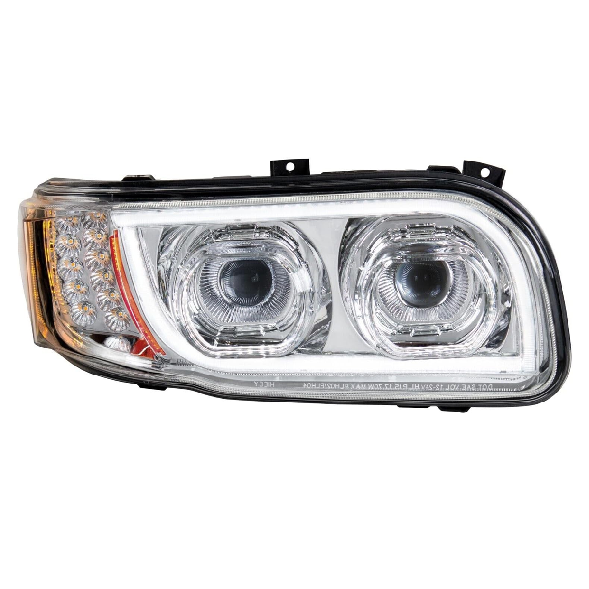 Peterbilt 388 389 2008-2018 Full LED Headlights Sequential Turn Signals Chrome 12V