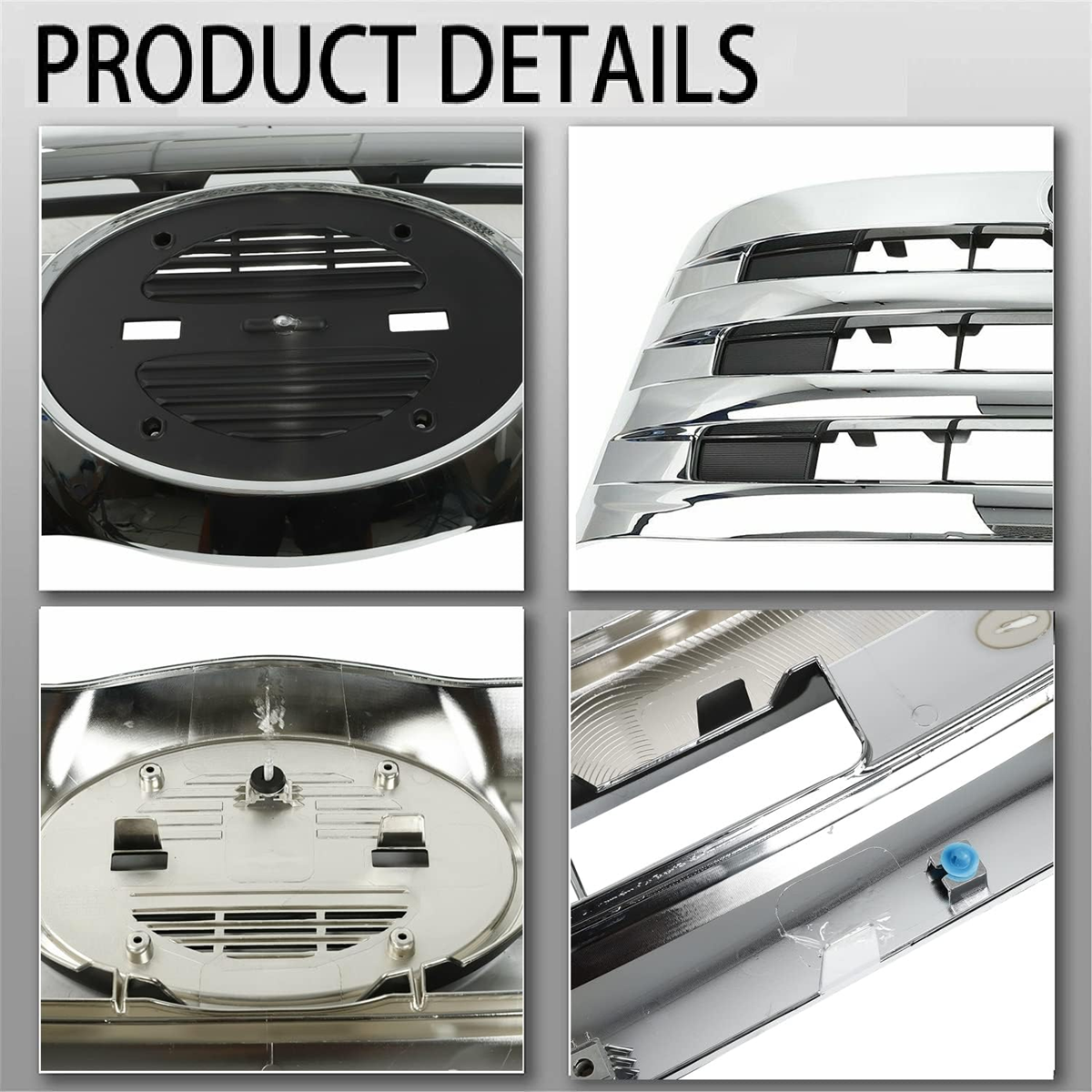 Front Chrome Grille Chrome Horizontal Billet Main Grille Compatible with 2011-2016 Hino 238 268 338 Chrome Front Grille Replacement 2062665632