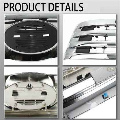Front Chrome Grille Chrome Horizontal Billet Main Grille Compatible with 2011-2016 Hino 238 268 338 Chrome Front Grille Replacement 2062665632