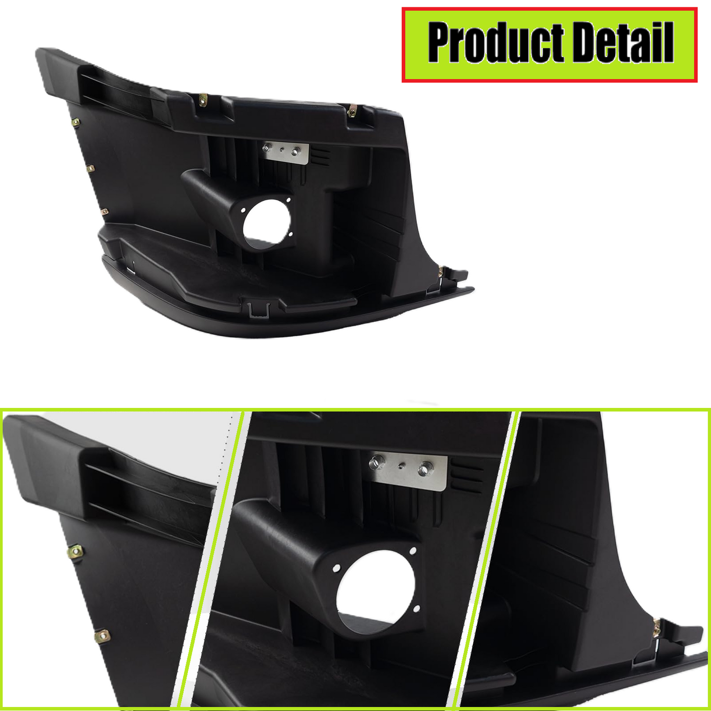 Freightliner Cascadia 2008-2017 Bumper Corner Reinforcement with Fog Light Hole Right Passenger Side