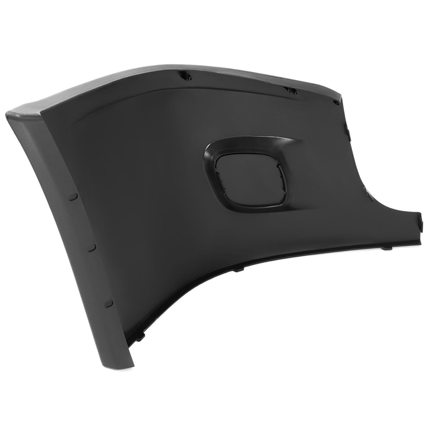 Freightliner Cascadia 2008-2017 Bumper Corner Outer Without Fog Light Cut-out Black Plastic Left Driver Side