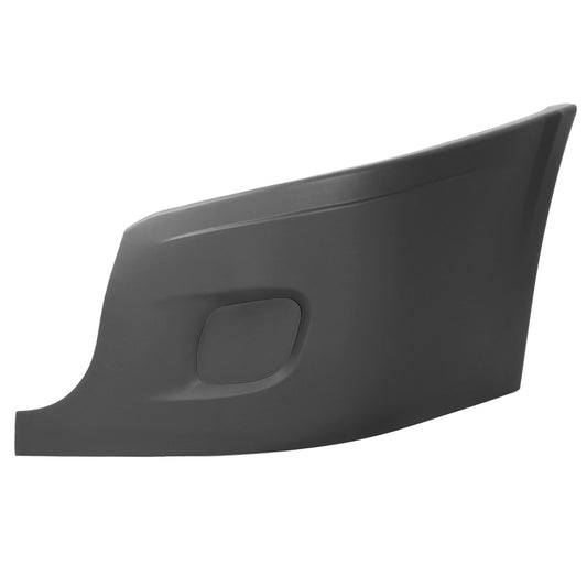 Freightliner Cascadia 2008-2017 Bumper Corner Outer Without Fog Light Cut-out Black Plastic Left Driver Side