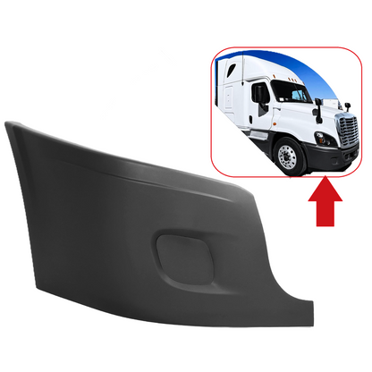Freightliner Cascadia 2008-2017 Bumper Corner Outer Without Fog Light Cut-out Black Plastic Right Passenger Side