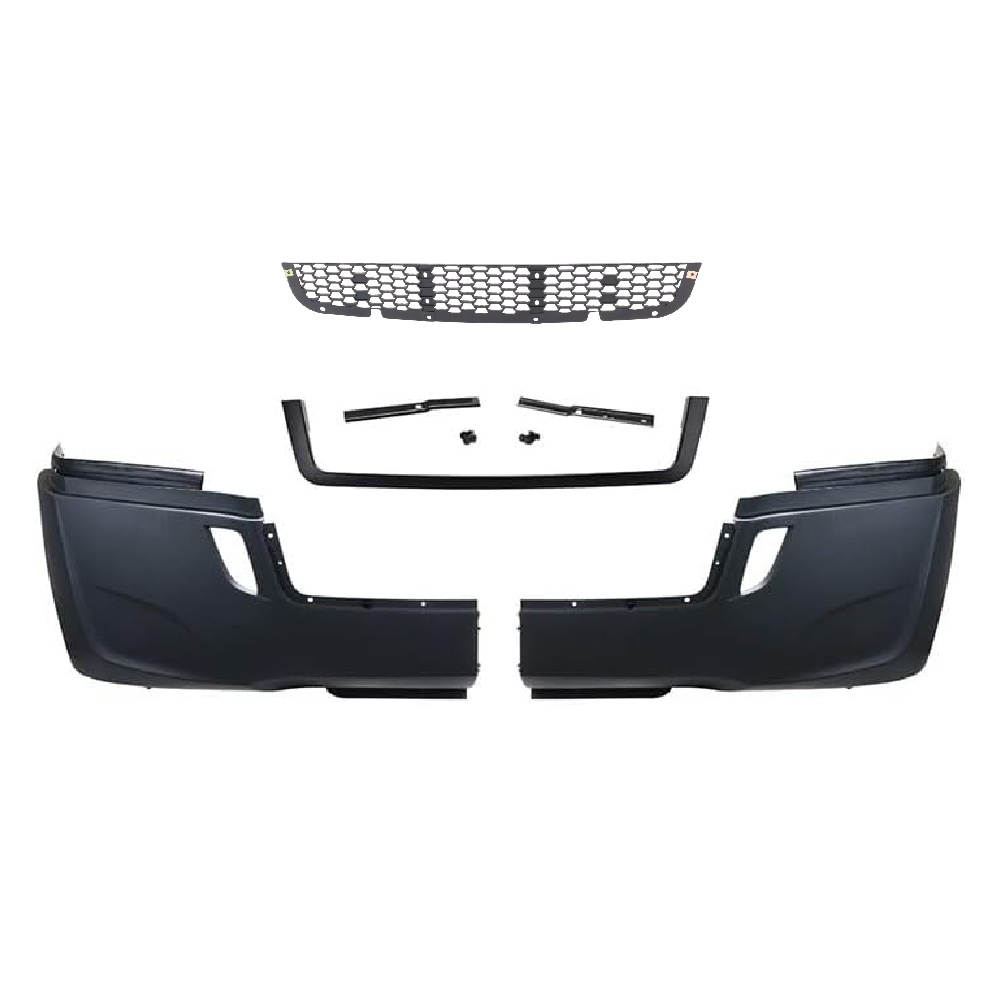 Freightliner Cascadia 2018+ Complete Front Bumper Black Trim Without Fog Lamp Hole