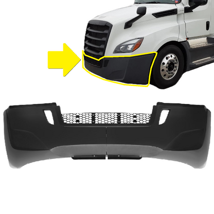 Freightliner Cascadia 2018+ Complete Front Bumper Black Trim Without Fog Lamp Hole