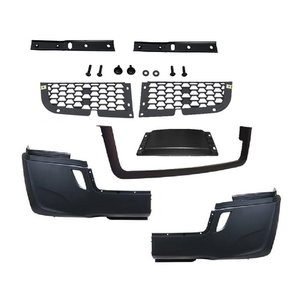 Freightliner Cascadia 2018-2025 Front Bumper, with BLACK Center TRIM and Radar Cover, NO fog light hole