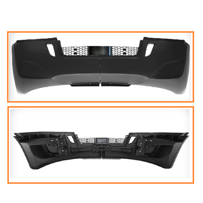 Freightliner Cascadia 2018-2025 Front Bumper, with BLACK Center TRIM and Radar Cover, NO fog light hole