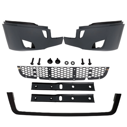 Freightliner Cascadia 2018+ Complete Front Bumper Black Trim With Fog Lamp Hole