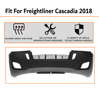 Freightliner Cascadia 2018+ Complete Front Bumper Black Trim With Fog Lamp Hole