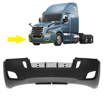 Freightliner Cascadia 2018+ Complete Front Bumper Black Trim With Fog Lamp Hole