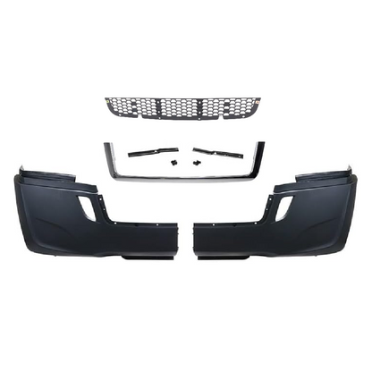 Freightliner Cascadia 2018+ Complete Front Bumper with Chrome Trim Without Fog Lamp Hole