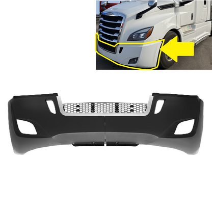 Freightliner Cascadia 2018+ Complete Front Bumper Chrome Trim with Fog Lamp Hole