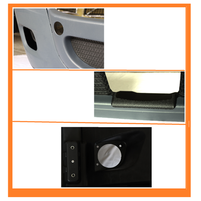 Freightliner Cascadia 2008-2017 Complete Front Bumper with Fog Lamp Hole, Black Trim Bumper