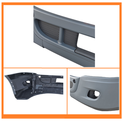 Freightliner Cascadia 2008-2017 Complete Front Bumper with Fog Lamp Hole, Black Trim Bumper