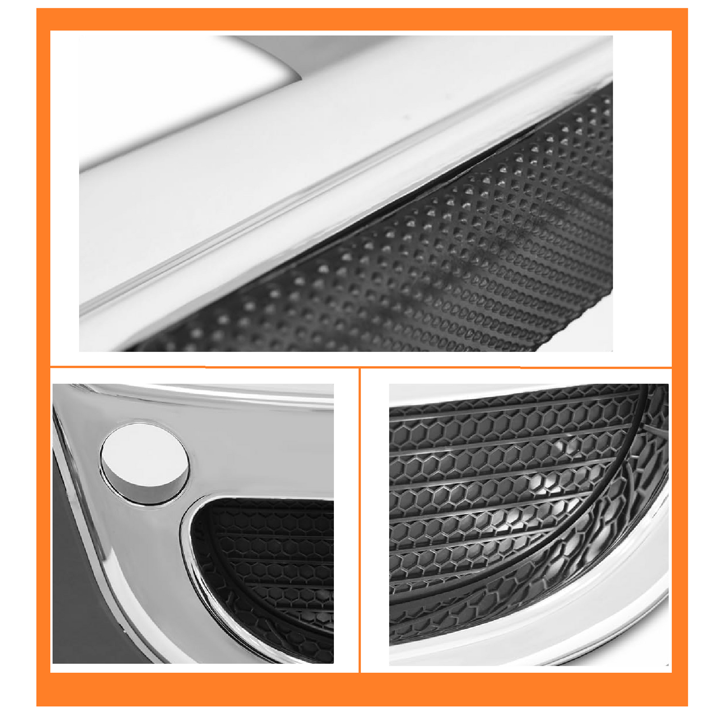 Freightliner Cascadia 2008-2017 Complete Front Bumper - Chrome Trim, Solid Design (No Fog Lamp Cutout)