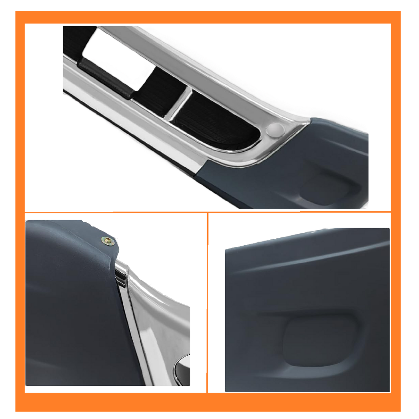 Freightliner Cascadia 2008-2017 Complete Front Bumper - Chrome Trim, Solid Design (No Fog Lamp Cutout)