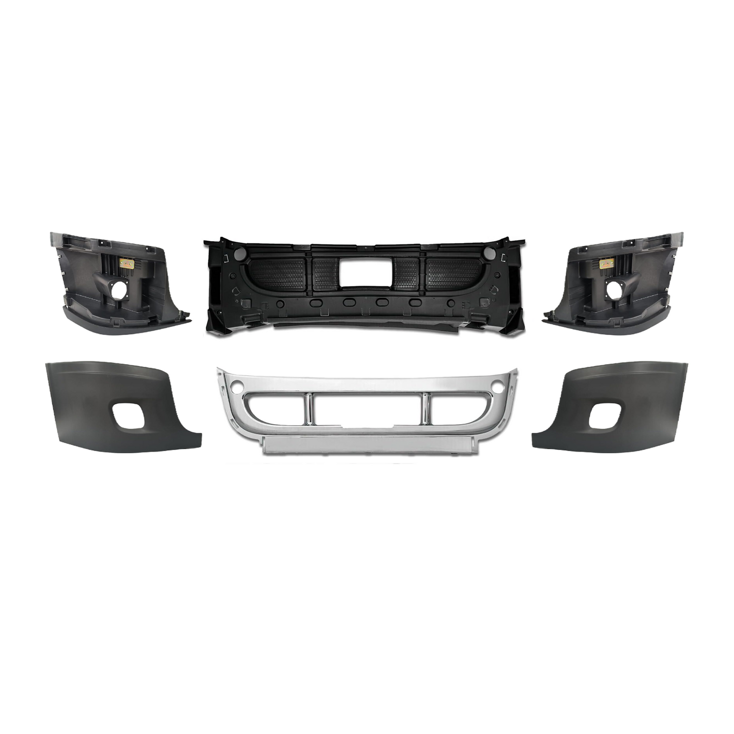 Freightliner Cascadia 2008-2017 Complete Front Bumper Chrome Trim With Fog Lamp Hole