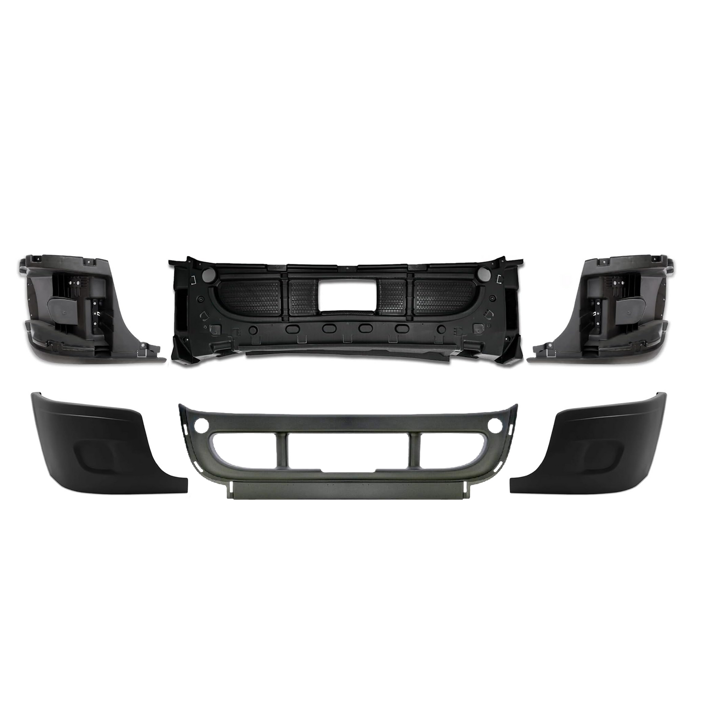 Freightliner Cascadia 2008-2017 Complete Front Bumper w/ Black Trim Without Fog Lamp Hole