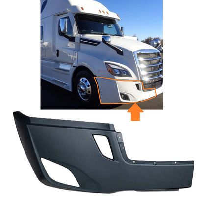 Freightliner Cascadia 2018-2024 bumper end COVER with fog light hole Right Passenger Side