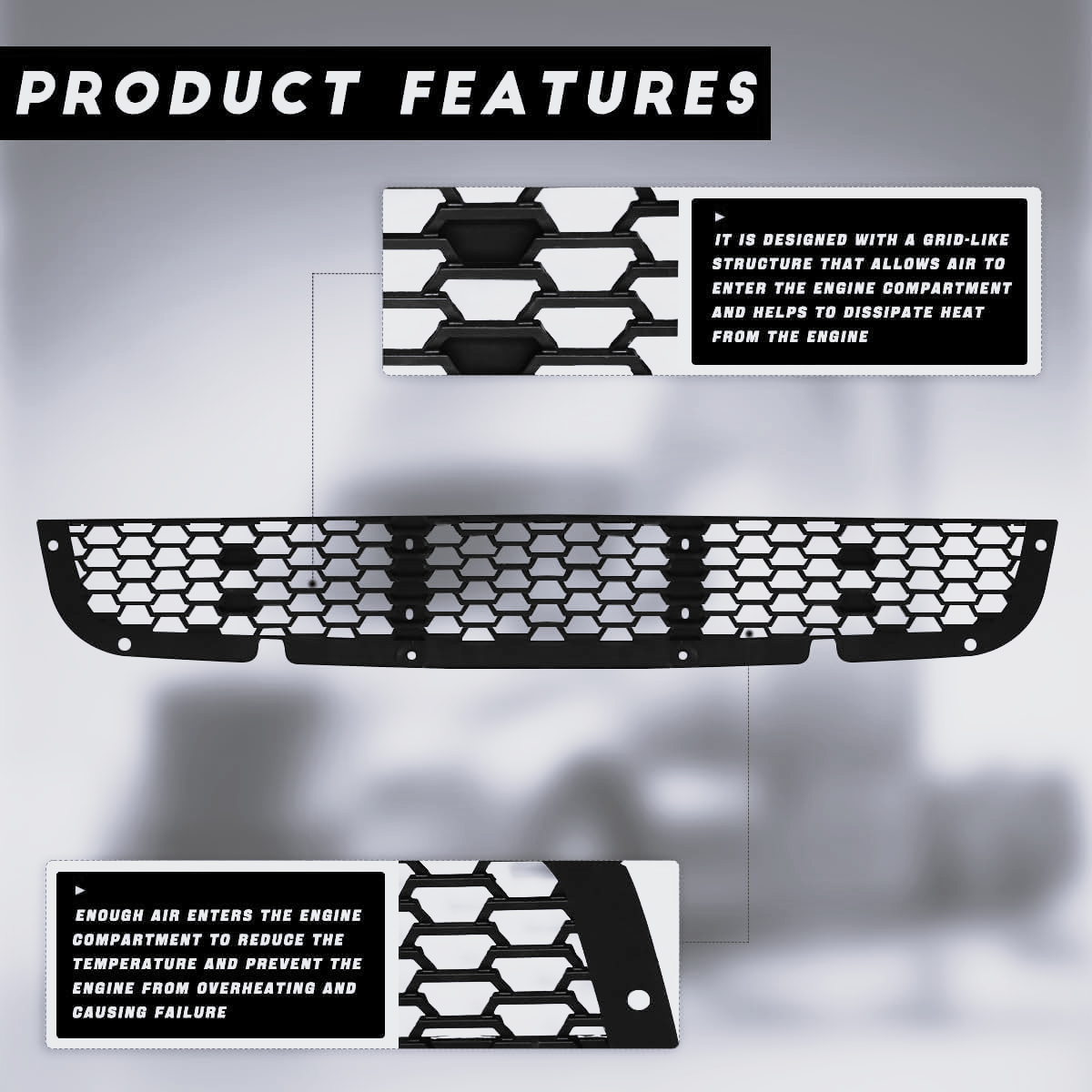 Freightliner Cascadia 2018-2025 ORIGINAL STYLE BUMPER CENTER MESH GRILLE INSERT |  2128985000