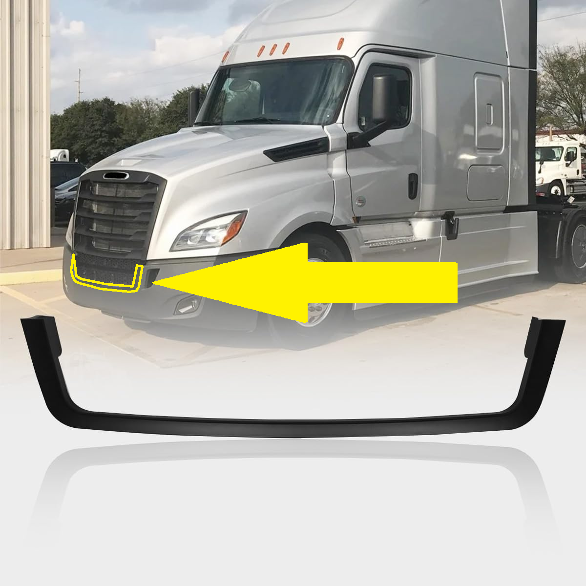 Freightliner Cascadia 2018-2024 bumper Center black cover stripe trim