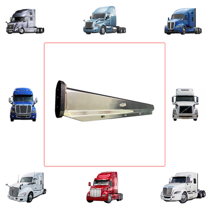 直式弹簧式挡泥板吊架，不锈钢材质，左右通用，尺寸为1.125英寸和2.5英寸，适用于半挂卡车和拖车。