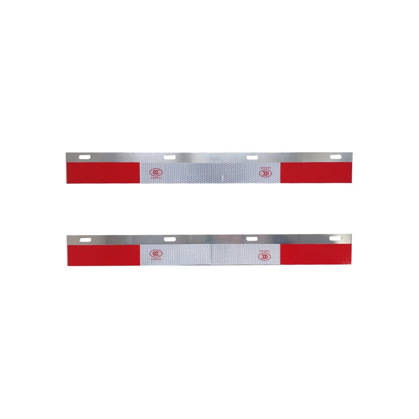 Mudflap Angled Aluminum Reflector Straight Conspicuity Kit Pair for Semi Truck, Trailer