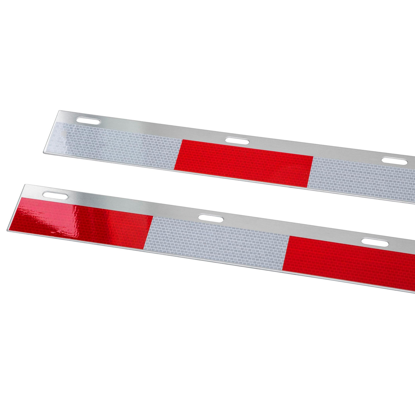 Mudflap Angled Aluminum Reflector Straight Conspicuity Kit Pair for Semi Truck, Trailer