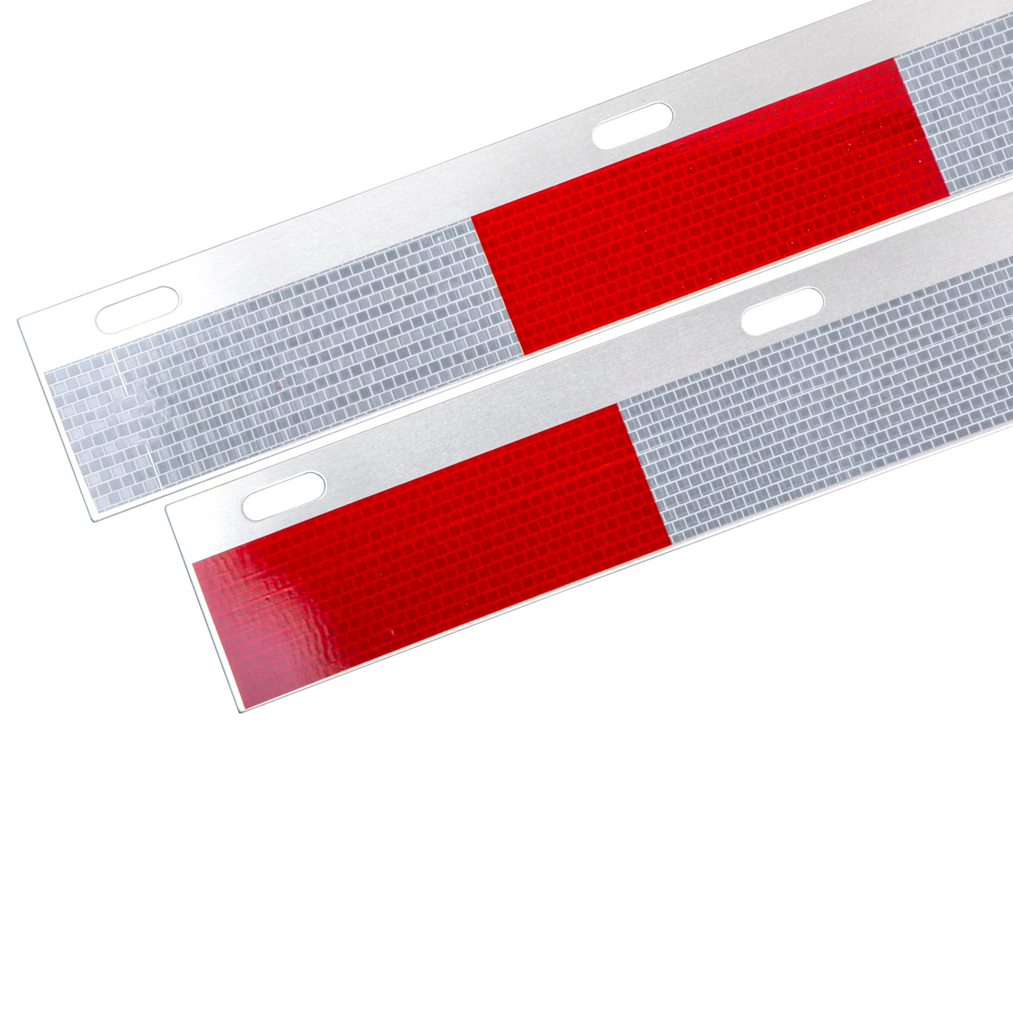 Mudflap Angled Aluminum Reflector Straight Conspicuity Kit Pair for Semi Truck, Trailer