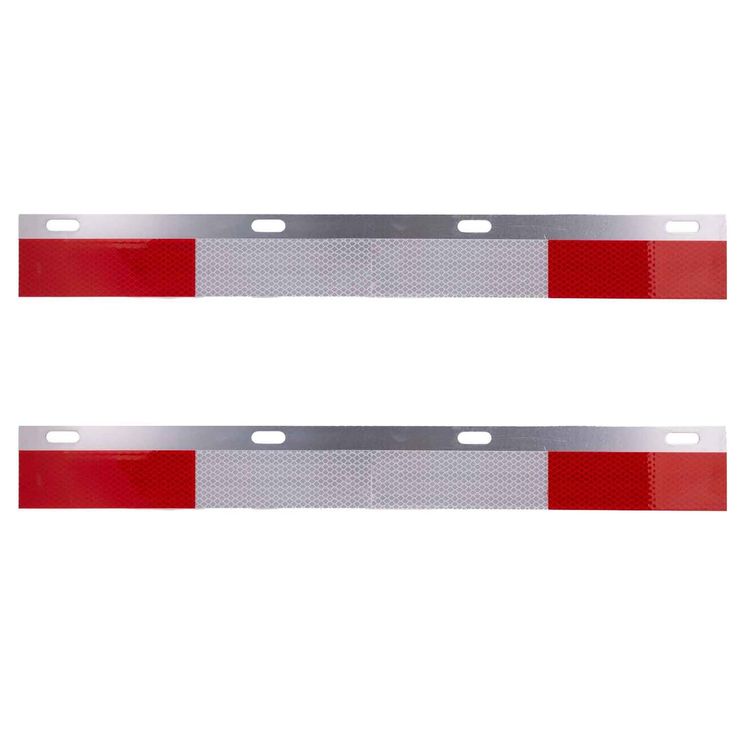 Mudflap Angled Aluminum Reflector Straight Conspicuity Kit Pair for Semi Truck, Trailer