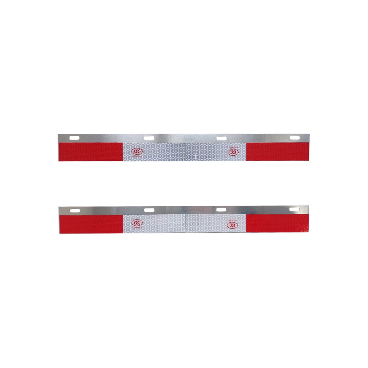 Mudflap Angled Aluminum Reflector Straight Conspicuity Kit Pair for Semi Truck, Trailer